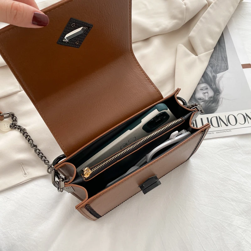 

Small Crossbody Bags for Women 2020 New Vintage PU Leather Hand Bag High Quality Chain Shoulder Bag Ladies Luxury Handbags Black
