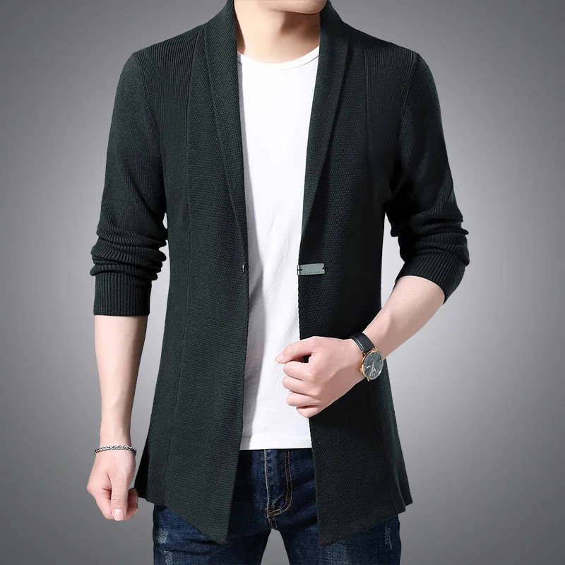 

Top Selling Product In 2021 Autumn Winter New High-end Men's Knitted Cardigan Long Sleeves Simple Slim Sweater Men's Clothing