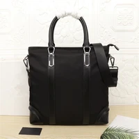 mens black large capacity nylon portable briefcase messenger bag shoulder bag