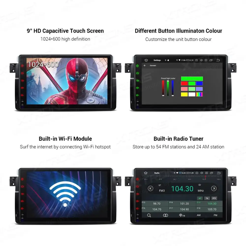 XTRONS 9'' Android 10.0 Qualcomm Bluetooth 5.0 Car Multimedia Radio Player GPS For BMW E46 Sedan Rover 75 MG ZT NO DVD | Автомобили