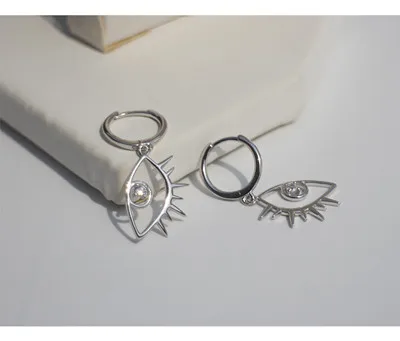 1 pair silver 8.5mm 925 стерлингового серебра серьги Модные циркониевые девичьи серьги полые ресницы, глаза серьги-капельки в симпатичном стиле дикой природы, трендовые Женские Девушка уха ювелирные изделия - Окраска металла: 1 pair silver 8.5mm