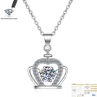 Муассанит Даймонд 0.5ct D Цвет Круглый 925 серебро ожерелье, изысканные ювелирные изделия, женские вечерние подарки
