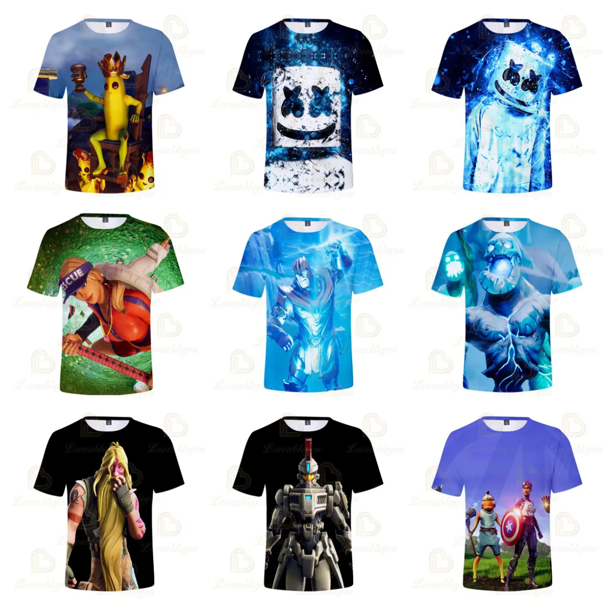 

Battle Royale T-shirt Fortnite Sudaderas Victory Cartoon Tops Teen Clothes Kids Hero Game Spike 3D Boys Girls Tshirt