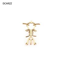 dcarzz skeleton shape brooch pin fashion jewelry gold silver plated christmas nurse medical cute anatomy bones pins women gift