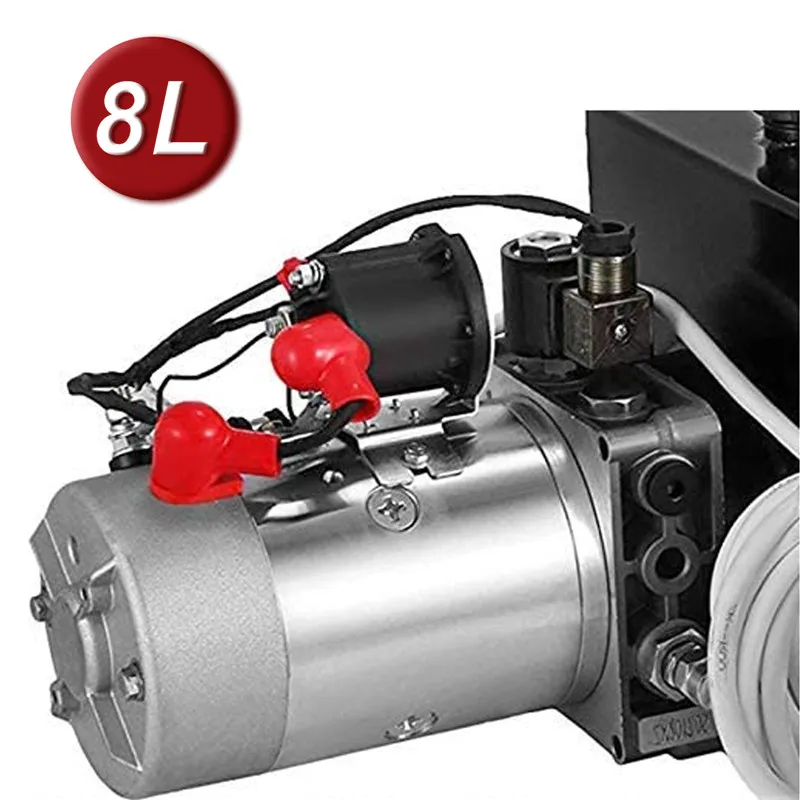 

DC12V 8-L High Flow Double-Acting Hydraulic Pump Power Unit Dump Trailer