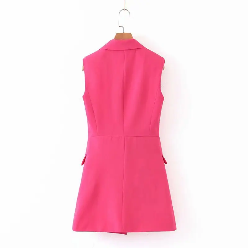 2019 шикарный блейзер без рукавов жилет пальто женский однобортный жакет с