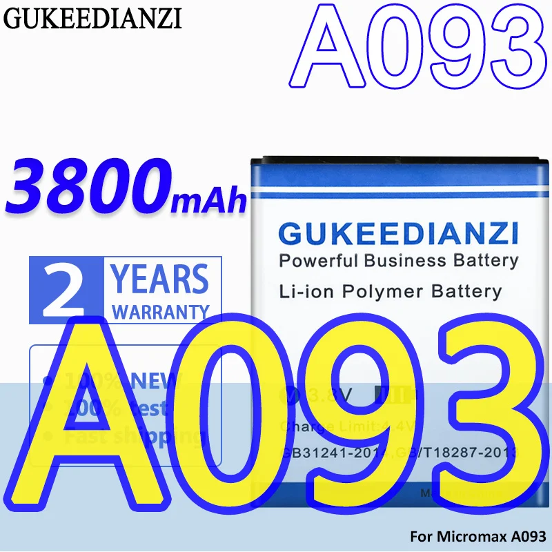 

Высокая емкость аккумулятор GUKEEDIANZI A093 3800 мАч для Micromax A093