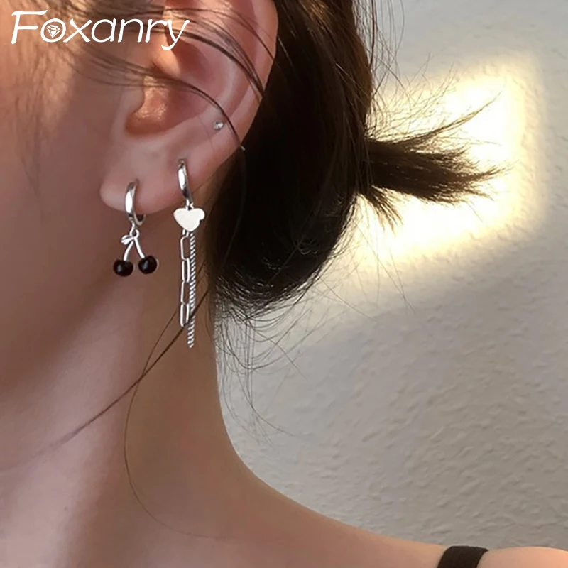 FOXANRY 925 женские серьги в виде звёздочек модные элегантные Винтажные