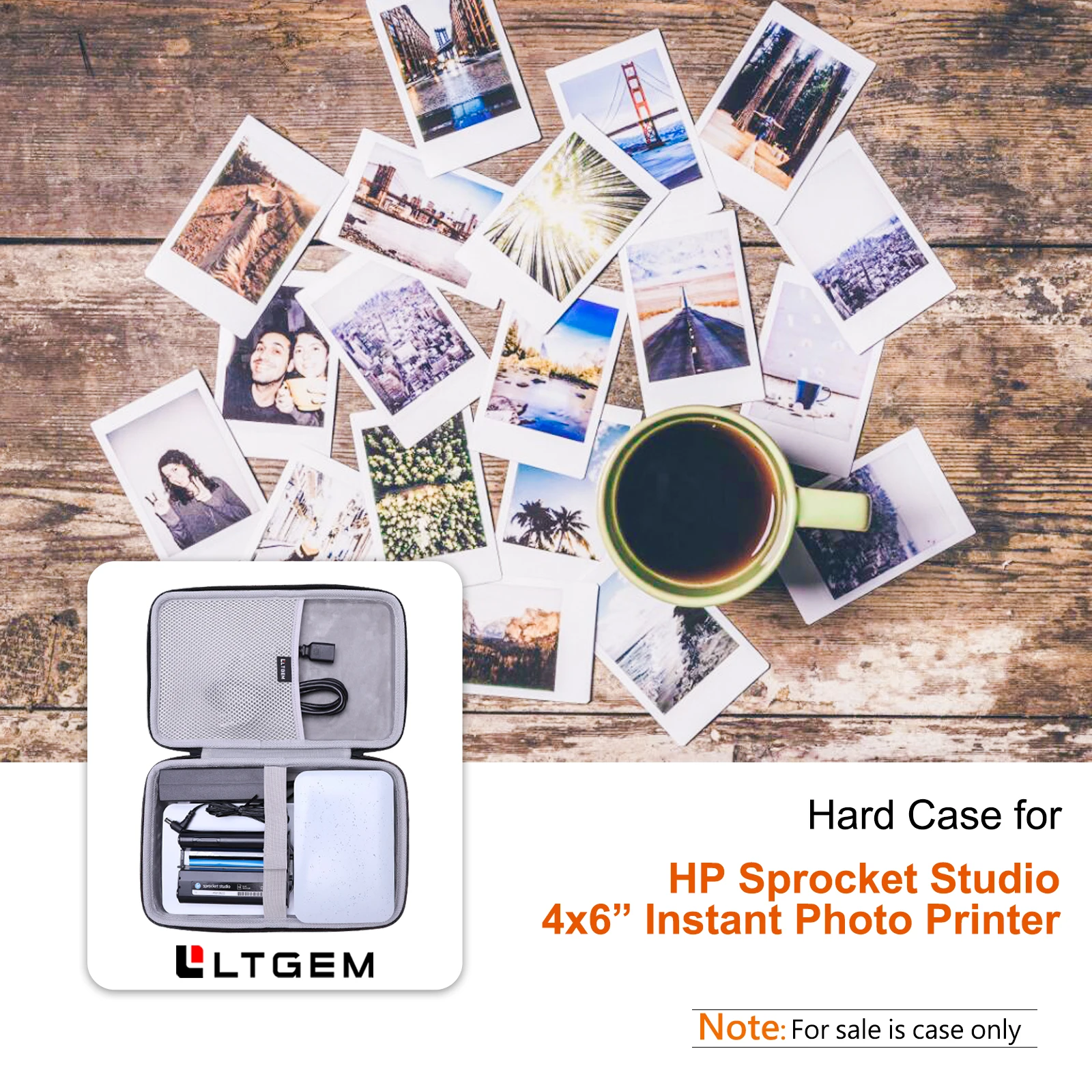 LTGEM водонепроницаемый жесткий чехол EVA для HP Sprocket studio 4x6 &quotмгновенный фотопринтер