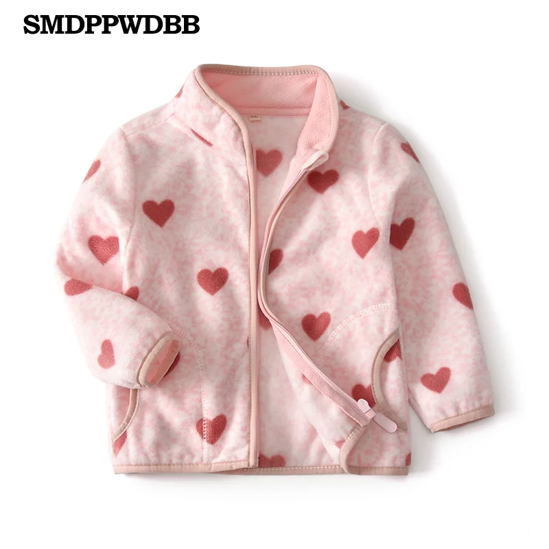 

SMDPPWDBB Spring Fall Winter for Children Kids Girls Cute Soft Polar Fleece Jacket Coat Outerwear Cardigan Clothes Sweatshirt