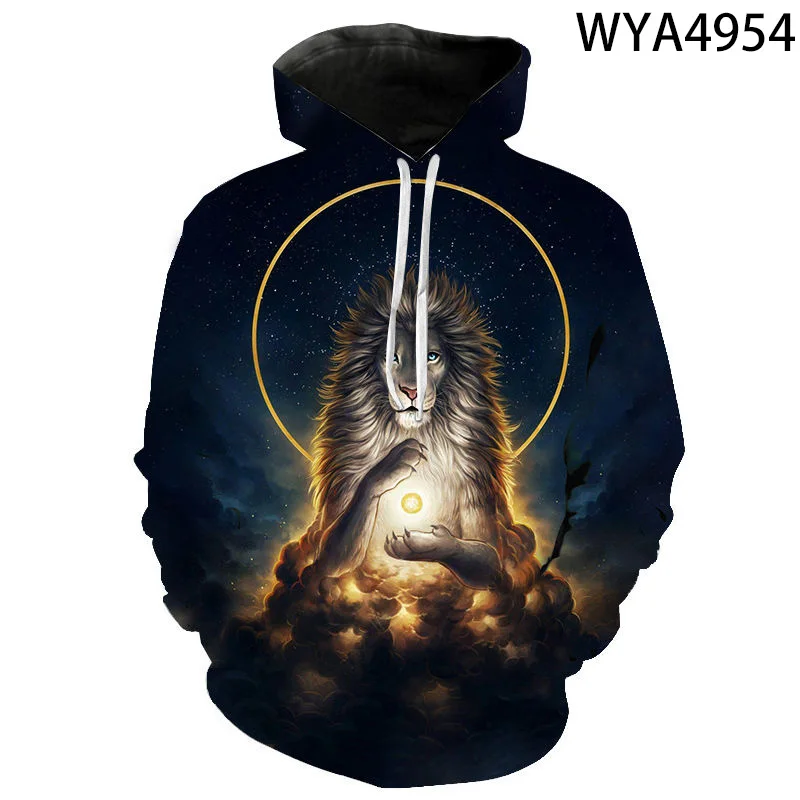 

New Fashion Streetwear Lion Animal Series Printed 3d Men's Women's Children's Sweatshirt Pullover Long Sleeve Jacket
