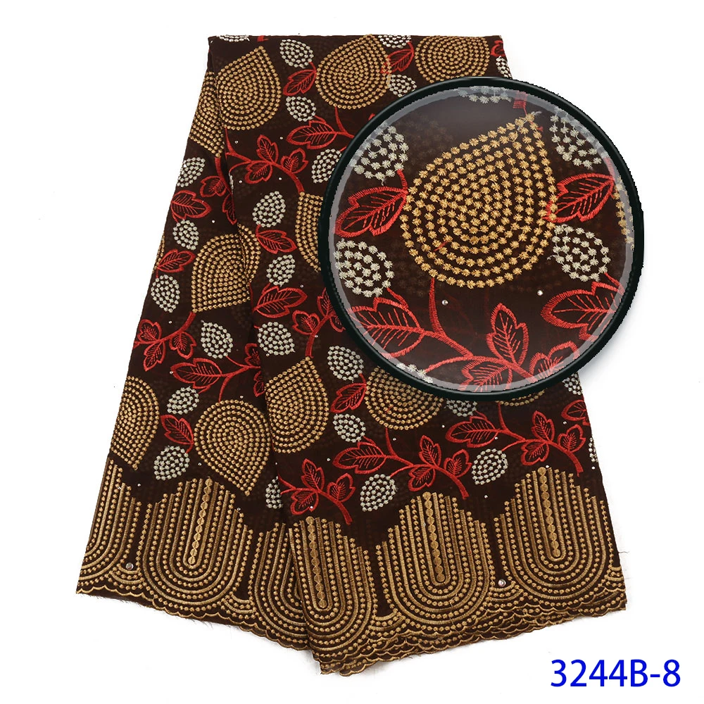 

African Dry Cotton Lace Fabrics 2020 High Quality Embroidery Lace Swiss Voile Lace Stone In Switzerland XZ2761B-1