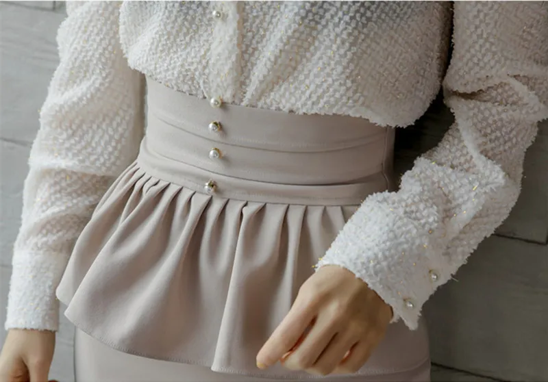 Женский модельный костюм из двух предметов корейский стиль модная рубашка с