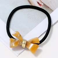 mini size acrylic bowknot shape elastic hairband for girl children cute hair rope