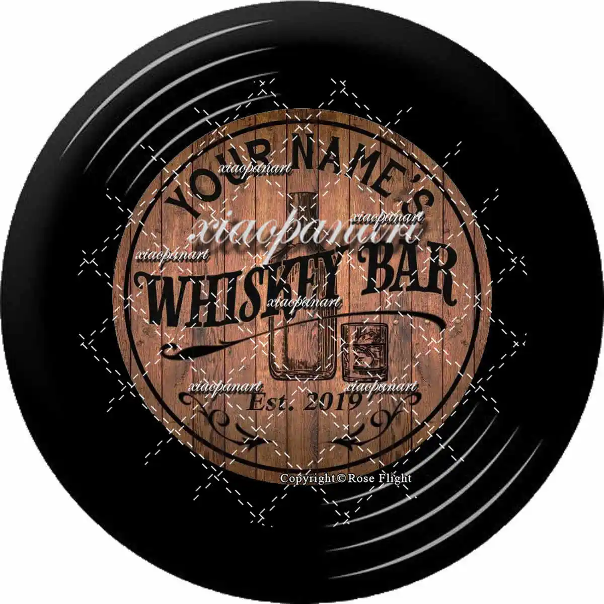 

Your NA-mes Whiskey B-A-r Wooden plaque pendant front yard welcome sign round retro decoration wall-mounted record