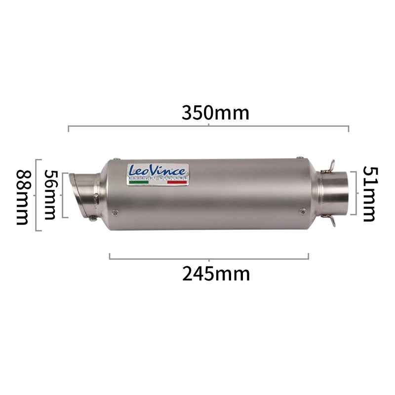E-Mark Universal 51mm Motorcycle Leo Vince Exhaust Pipe Scooter Modify System DB Killer Muffler For DUKE 390 CBR650 Z800 MT07 | Автомобили