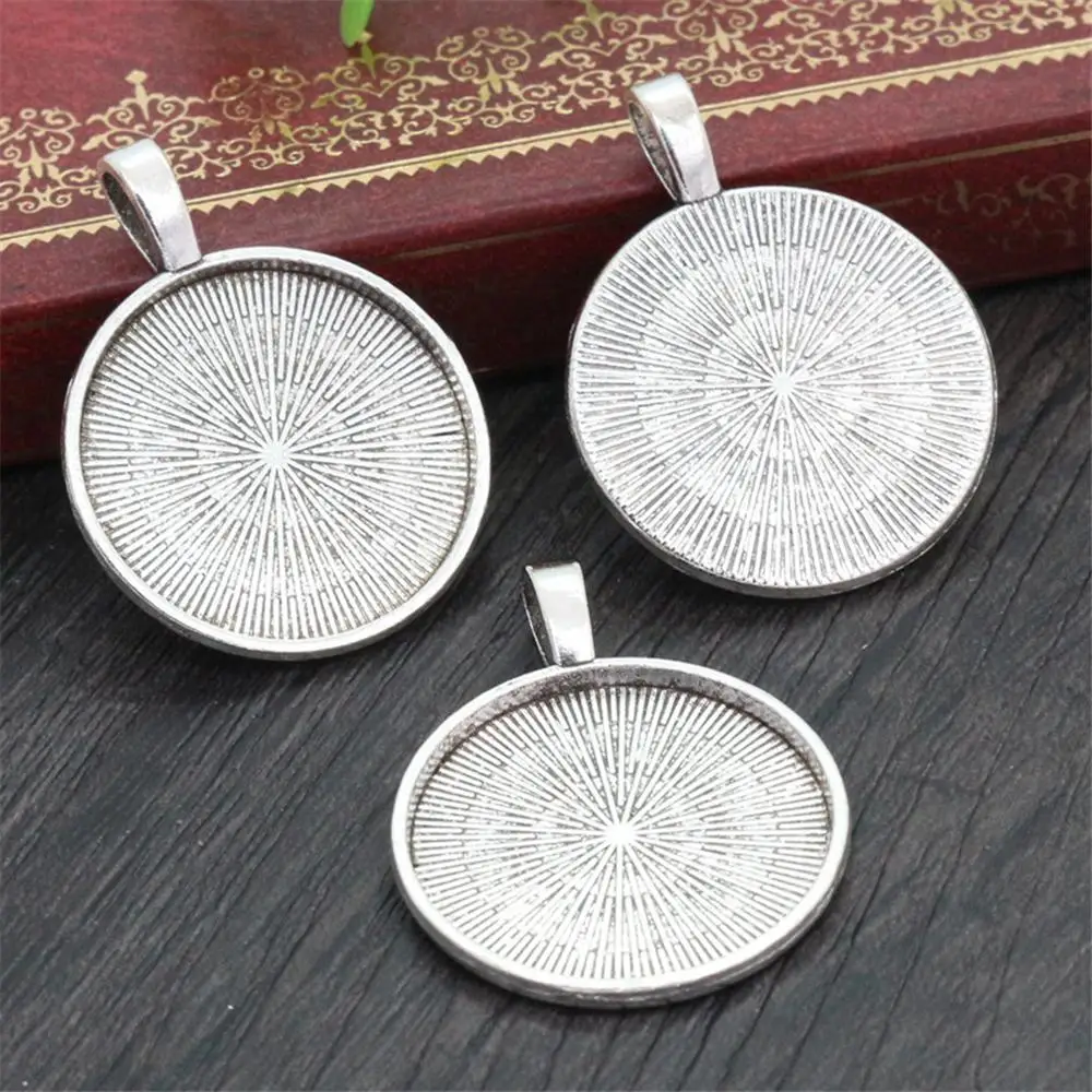 New Fashion 10pcs 25mm Inner Size Antique Silver Plated Classical Cabochon Base Setting Charms Pendant (A6-16) | Украшения и
