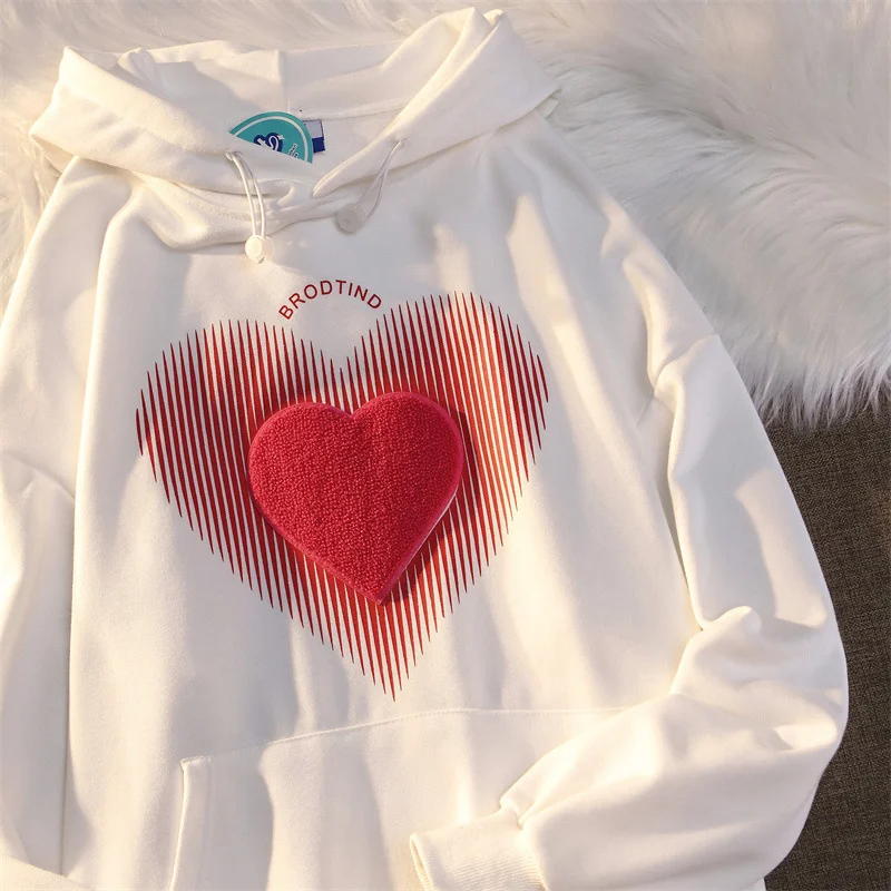 

Women's 2021 New Autumn Love Cool Design Ins Couple Hooded Fashion Top