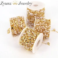 5 meters gold color pearl beads chain for bracelets necklace ankles jewelry making diy accessories