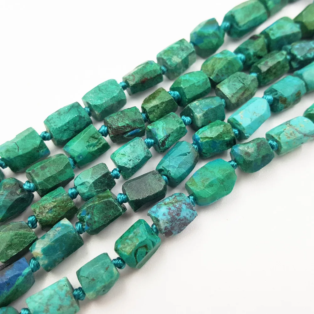 

LiiJi Unique Real Chrysocolla Matte beads Approx 6x8mm-6x9mm DIY Jewelry Making Approx 38cm