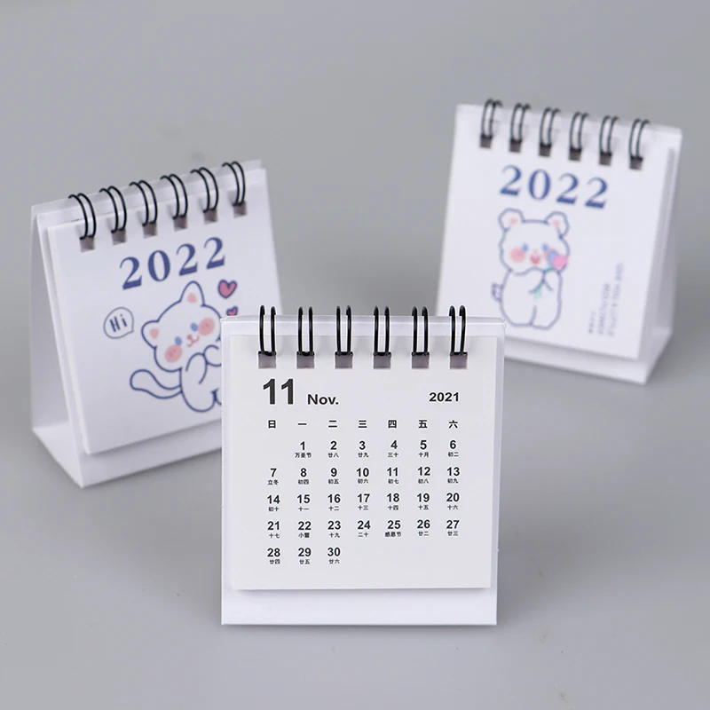 

Ежемесячные календари, Настольный портативный мини-флип 2021-2022