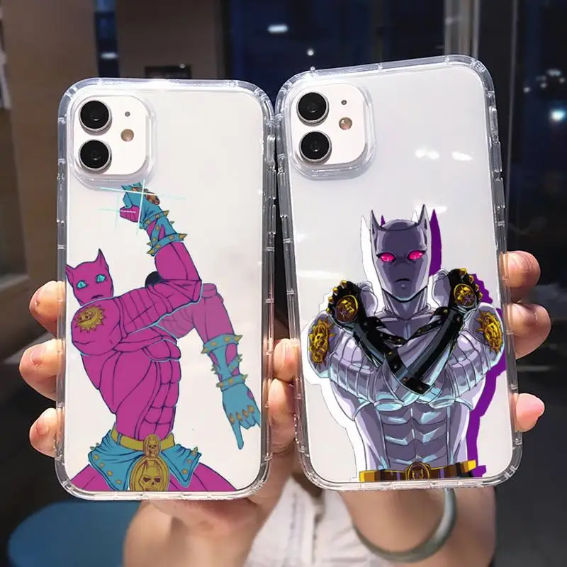 

Anime JoJo Killer Queen Phone Case Transparent for iPhone 6 7 8 11 12 s mini pro X XS XR MAX Plus cover funda shell