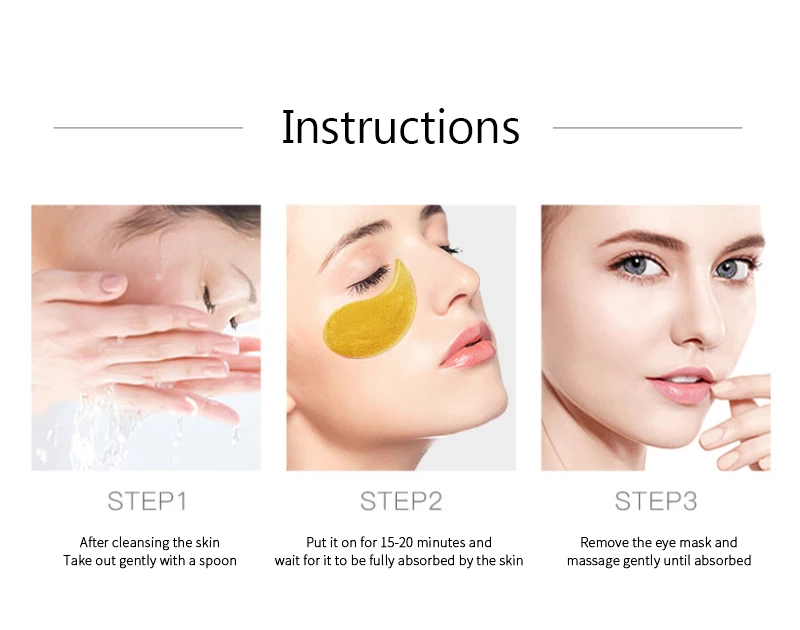 

60Pcs Crystal Collagen Gold Eye Mask Anti-Aging Remove Dark Circles Acne Beauty Patches For Eye Skin Care Korean Cosmetics TSLM1