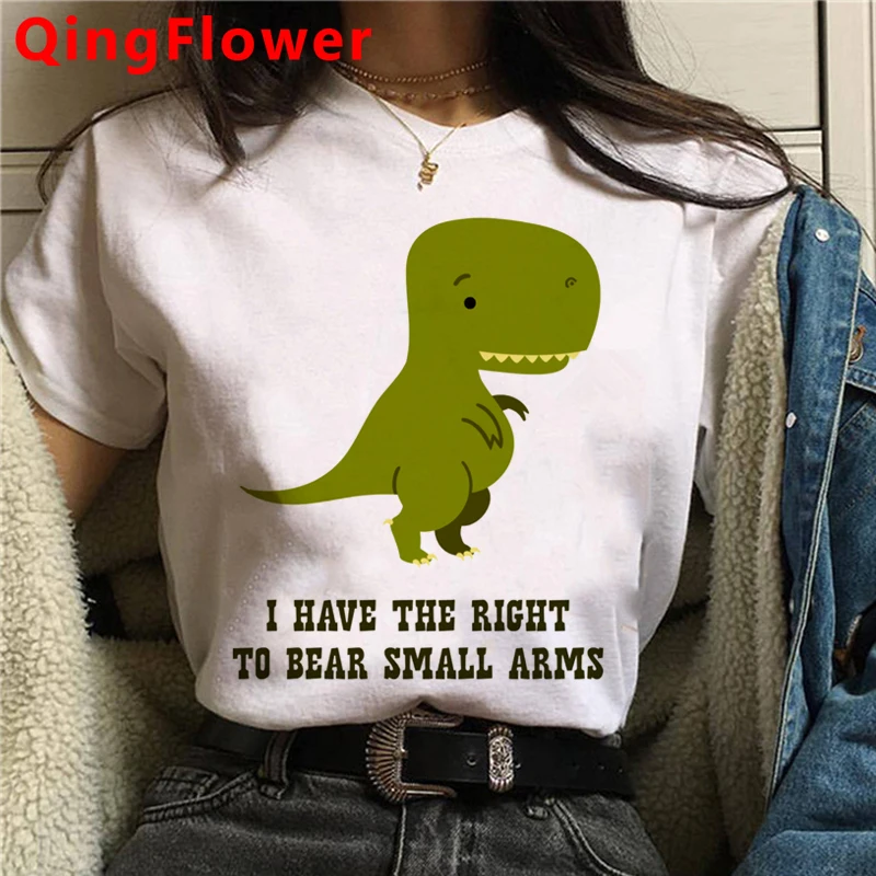 

Футболка с изображением Каваий динозавра, женская футболка большого размера, уличная одежда, 2021, кавайная Эстетическая футболка, одежда в с...
