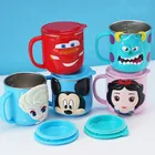 Детские кружки из нержавеющей стали с мультяшными персонажами из мультфильмов Disney, Микки, Эльза, тачки, Белоснежка, принцесса, чашки с принтом, подарки