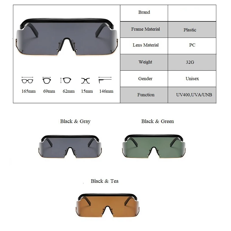 Женские солнцезащитные очки без оправы брендовые дизайнерские авиаторы черного