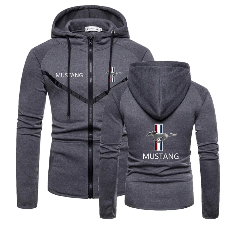 

NEW spring autumn new Mustang New Zipper Brand Hoodies Men Fitness Sweatshirts Solid Color England Style Muscle Sportswear