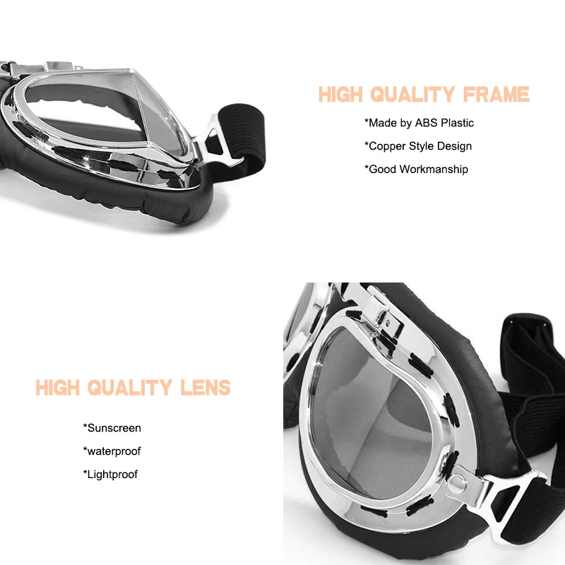 Мотоциклетные очки винтажные ретро времен Второй мировой войны универсальные