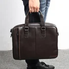 Новинка, портфель Nesitu A4 из 100% натуральной кожи черного, синего и кофейного цвета, мужской портфель, деловые сумки-мессенджеры через плечо M255605