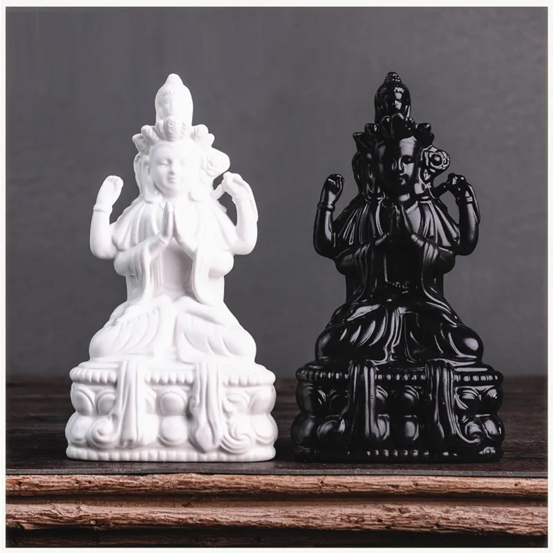 

Creative Green Tara Art Sculpture White Tara Zen Buddha Decorative Figurine Ceramic Crafts Decorations For Home R3692