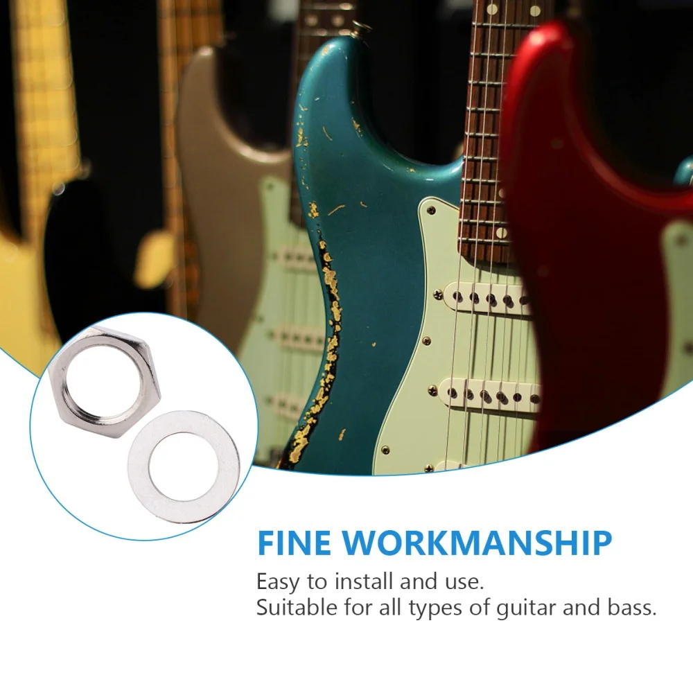 40 stücke gitarre mutter dichtung potentiometer mutter und dichtung kleine metall elektrische gitarre teile für home shop m7 stil free globa