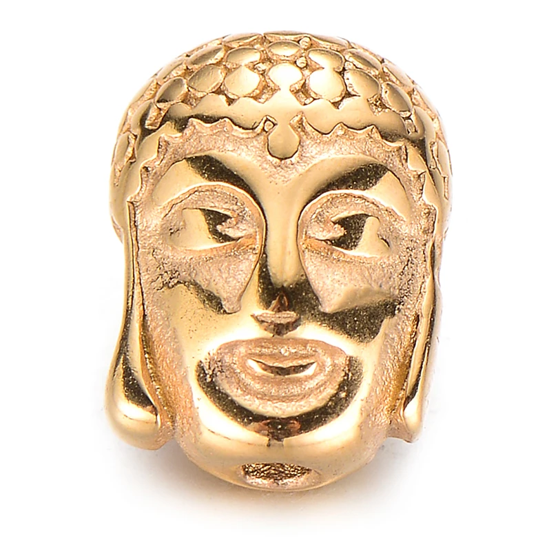 Бусины Pipitree 4 шт./лот из нержавеющей стали в форме головы Будды винтажные