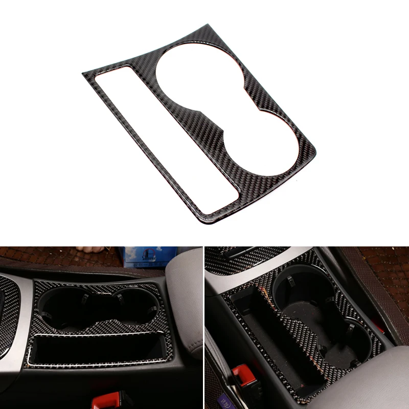 

Real Carbon Fiber Center Control Gear Shift Panel Water Cup Holder Cover Sticker Trim For Audi A4 B8 A5 2009 2010 - 2016 LHD/RHD