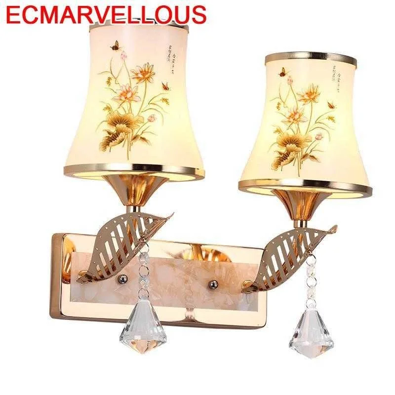 Murale Luminaria Loft Decor Applique Mural Interieur Crystal Aplique Luz Pared Bedroom Light Wandlamp Luminaire Wall Lamp