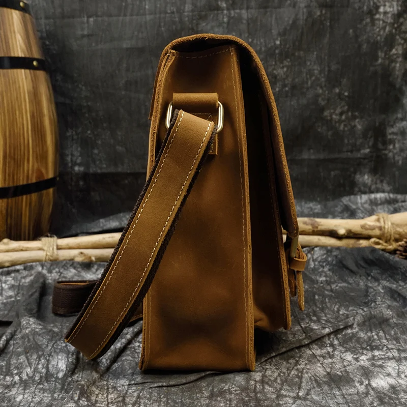 Мужская кожаная сумка через плечо Crazy horse