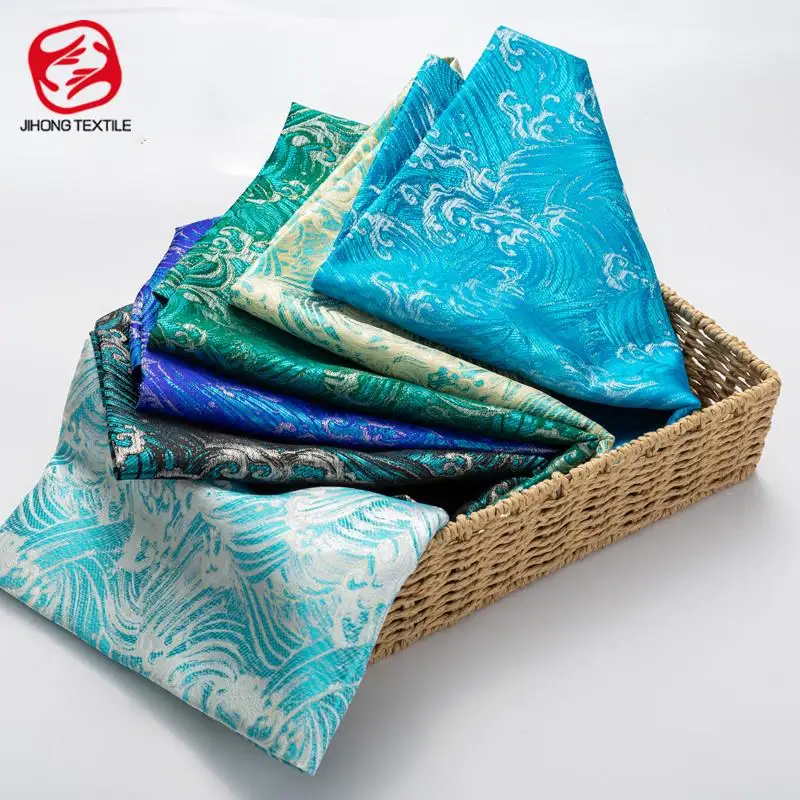 

Jacquard Brocade Fabric Wave Fabric For Sewing Hanfu Cheongsam DIY Patchwork Backpack Cloth Fabric By Yard Sewing Accessories