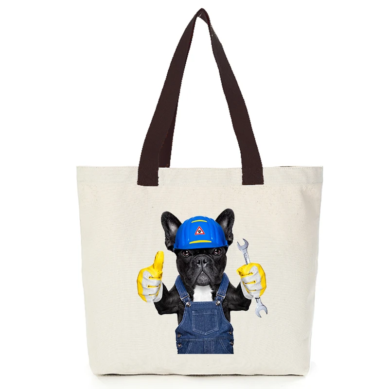 shopping bag 02 Крутая собачья Холщовая Сумка оригины oem на заказ Мужская сумка на заказ Эко сумки diy сумка для покупок с логотипом экологичный мешок из хлопка - Цвет: shopping bag 02