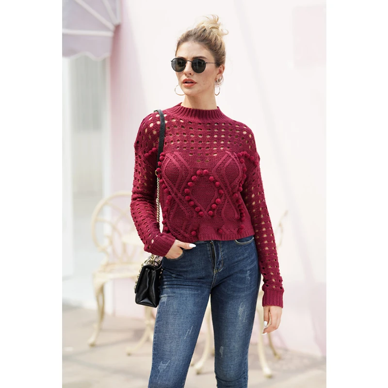 Liva девушка выдалбливают белые свитера для женщин осень зима 2019 Водолазка с