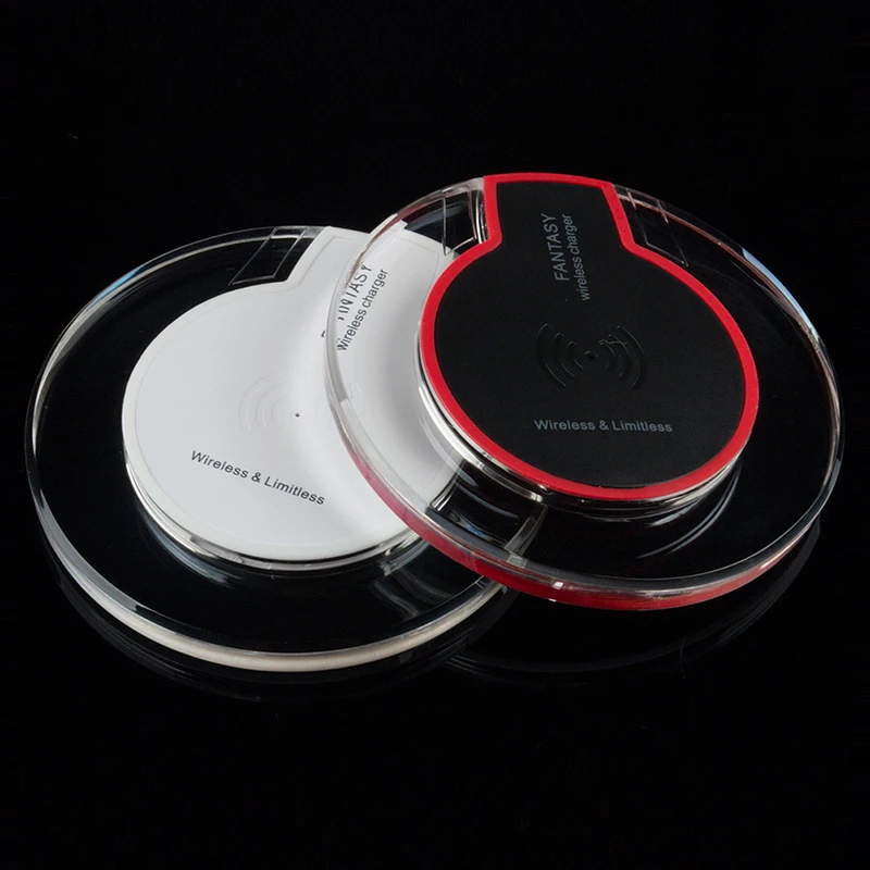 qi wireless charger crystal round charging pad base base suitable for iphone x 8 plus samsung galaxy note 8 s8 s7 s6 edge free global shipping