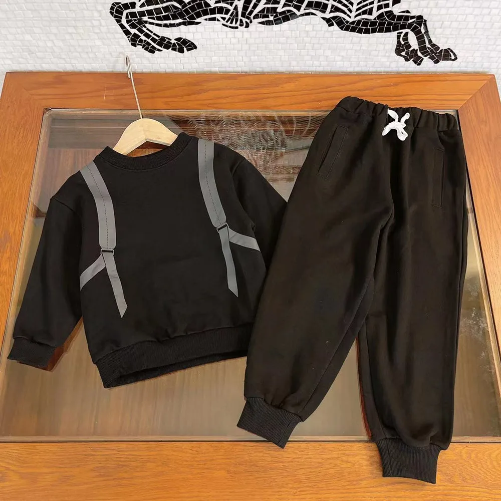 

Новый продукт ранней осени 2021, Повседневный хлопковый свитер для мальчиков с круглым вырезом, модный и универсальный, с эффектом верхней ча...