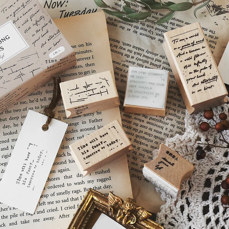 Винтажный базовый штамп многофункциональный деревянный планировщика комплект