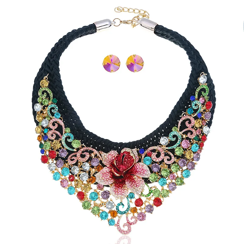 Богемный ювелирный набор модный роскошный австрийский кристалл плетеное