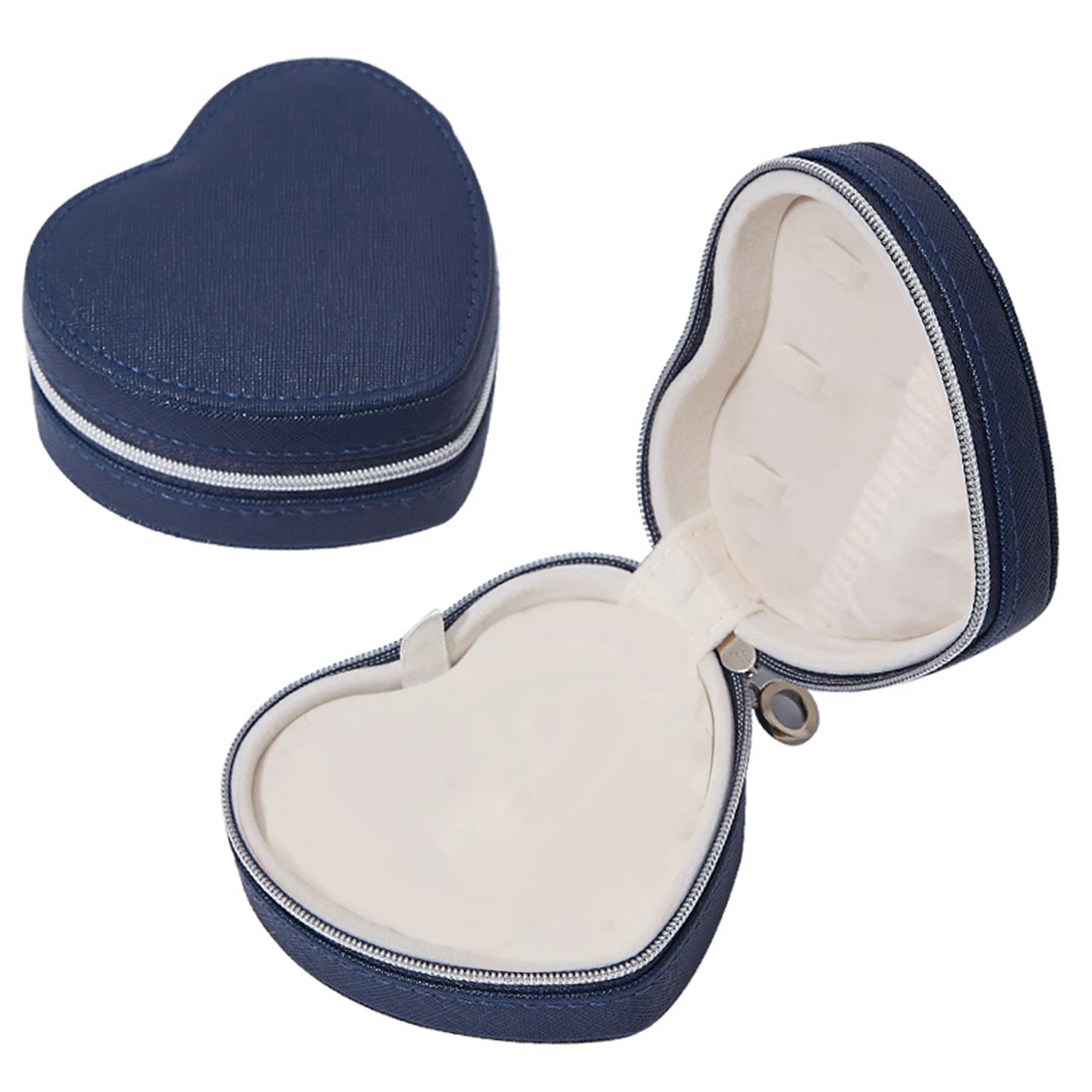 

Heart Shape Portable Jewellery Box Travel Organizer Heart Jewelry Box PU Leather Women Girls Traveling Jewelries Case clever