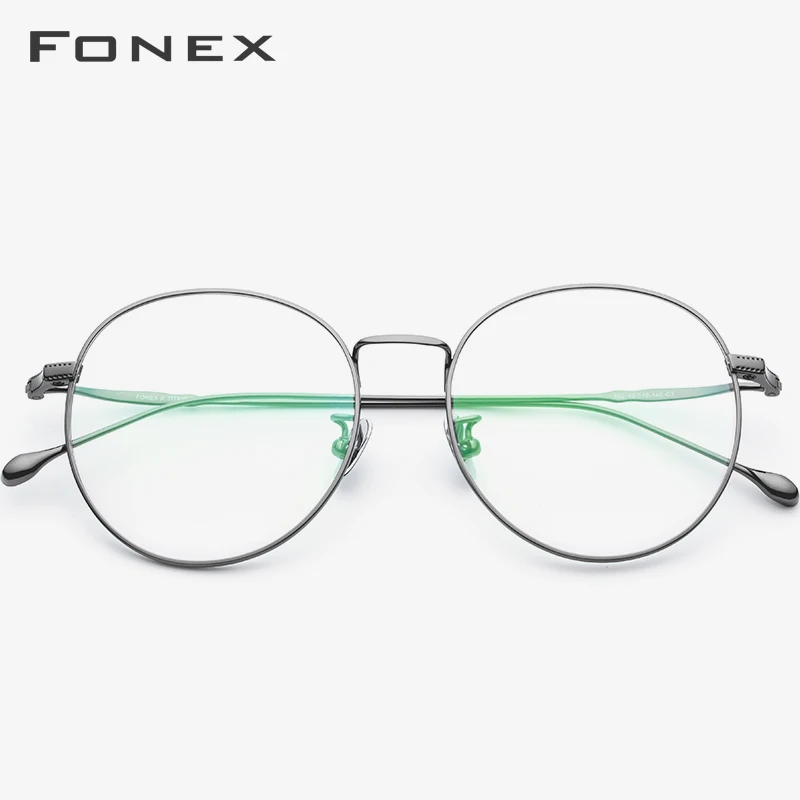 FONEX B Titanium Eyeglasses Frame Women Ultralight Prescription Myopia Optical Glasses Men Round Spectacles Eyewear 862