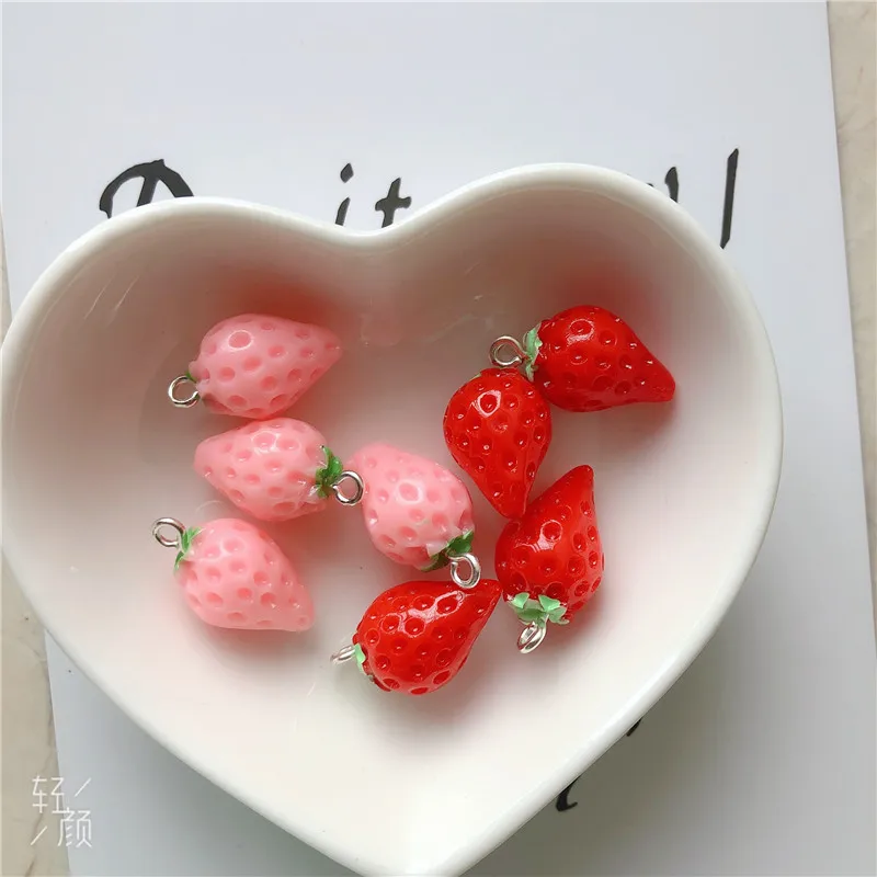Пластиковые 3D шт./упак. амулеты &quotКлубника&quot для сережек сделай сам 10 Подвеска
