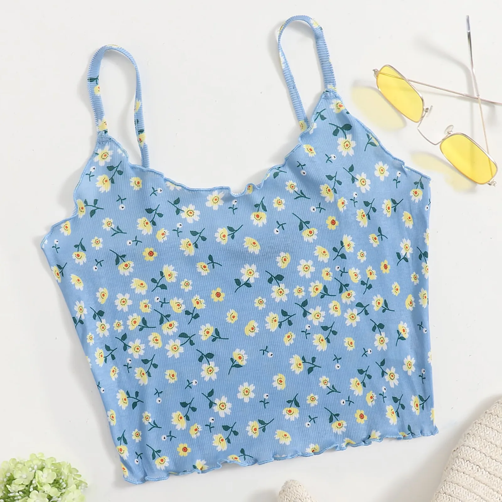 Женская майка с принтом короткий топ без рукавов y2k летний модный Повседневный